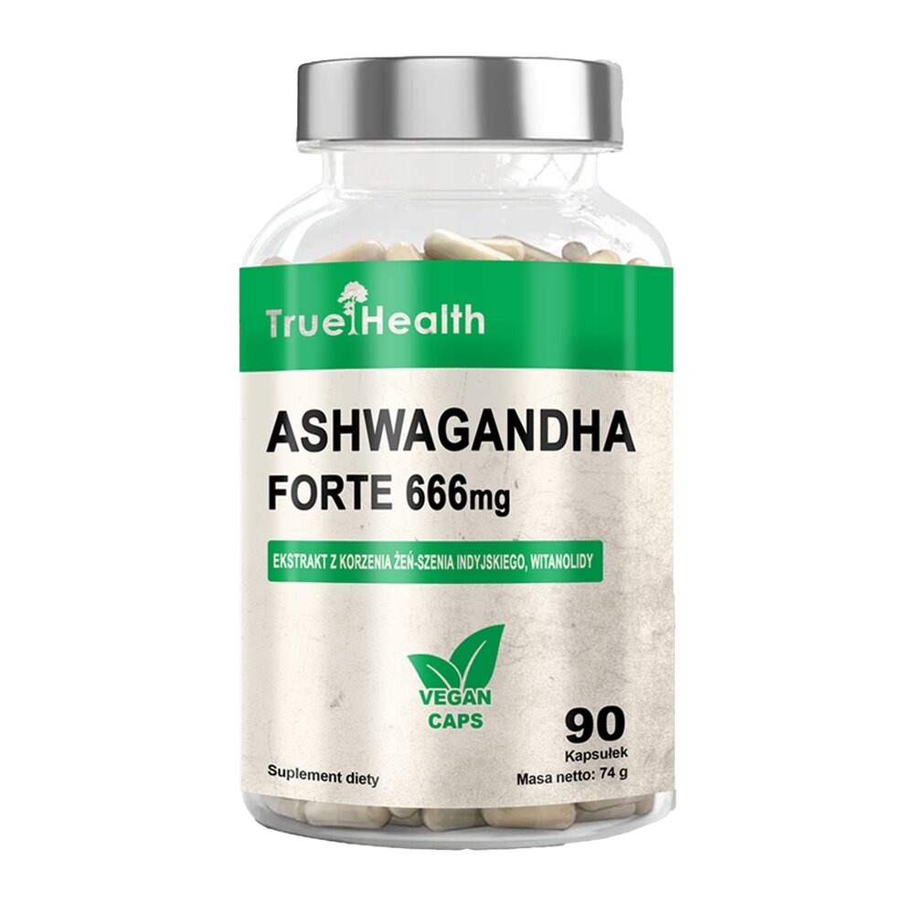 Натуральная добавка True Health Ashwagandha Forte 666 mg, 90 вегакапсул