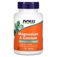 Витамины и минералы NOW Magnesium &amp; Calcium, 100 таблеток