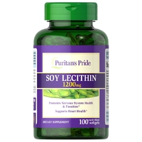 Натуральная добавка Puritan's Pride Soy Lecithin 1200 mg, 100 капсул