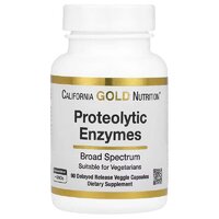 Натуральная добавка California Gold Nutrition Proteolytic Enzymes, 90 вегакапсул