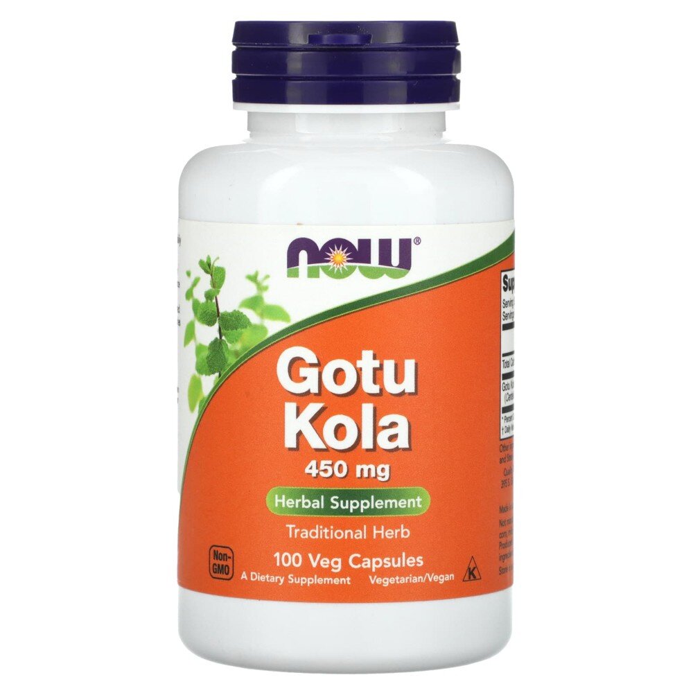 Натуральна добавка NOW Gotu Kola 450 mg, 100 вегакапсул