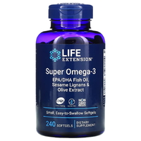 Жирные кислоты Life Extension Super Omega-3, 240 капсул