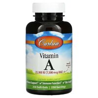 Витамины и минералы Carlson Labs Vitamin A 25000 IU, 250 капсул