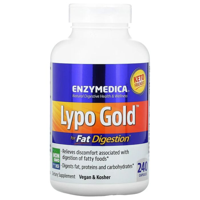 Натуральна добавка Enzymedica Lypo Gold, 240 капсул