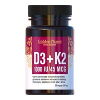 Витамины и минералы Golden Pharm Vitamin D3 + K2, 90 вегакапсул