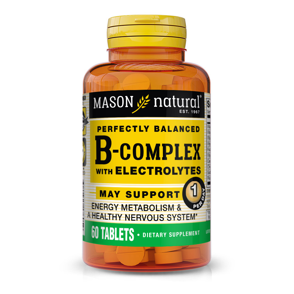 Вітаміни та мінерали Mason Natural B-Complex With Electrolytes, 60 таблеток