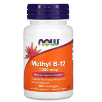Витамины и минералы NOW Methyl B12 1000 mcg, 100 леденцов