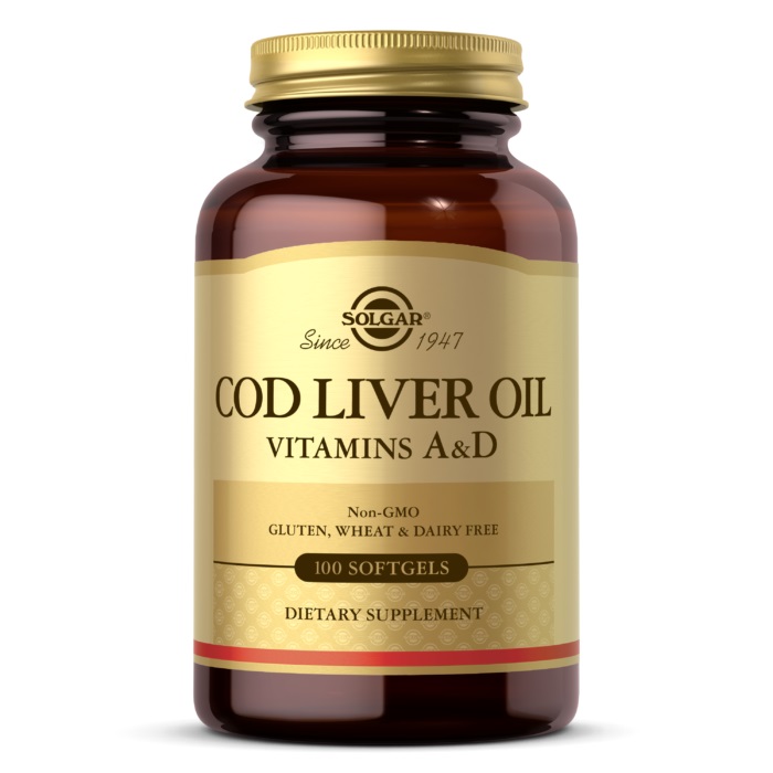 Жирные кислоты Solgar Cod Liver Oil Vitamin A &amp; D, 100 капсул