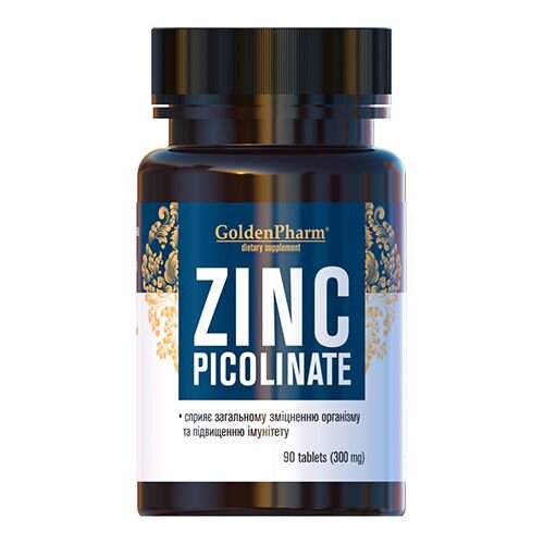 Вітаміни та мінерали Golden Pharm Zinc Picolinate, 90 таблеток