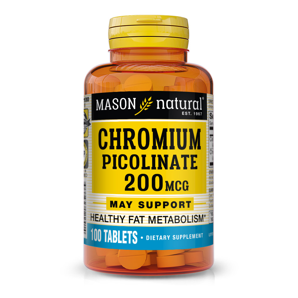 Витамины и минералы Mason Natural Chromium Picolinate 200 mcg, 100 таблеток