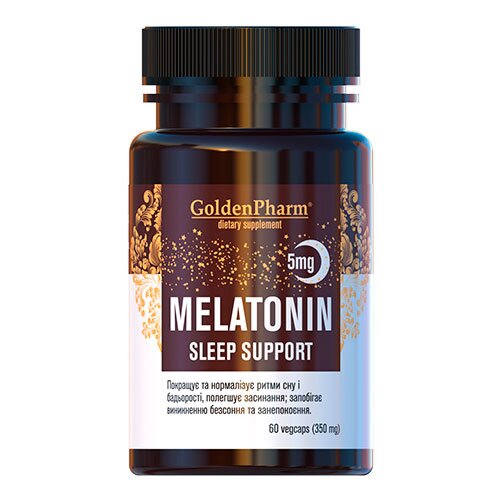 Натуральная добавка Golden Pharm Melatonin Sleep Support 5 mg, 60 вегакапсул