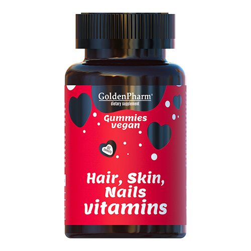 Витамины и минералы Golden Pharm Hair Skin Nails Vitamins, 60 желеек