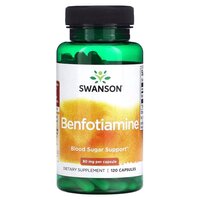 Витамины и минералы Swanson Benfotiamine 80 mg, 120 капсул