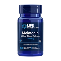 Натуральна добавка Life Extension Melatonin 6 Hour Timed Release 750 mcg, 60 таблеток