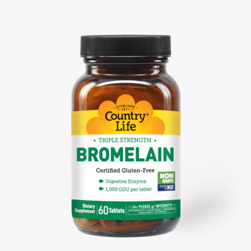 Натуральна добавка Country Life Bromelain, 60 таблеток