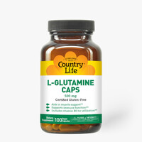 Амінокислота Country Life L-Glutamine 500 mg, 100 вегакапсул