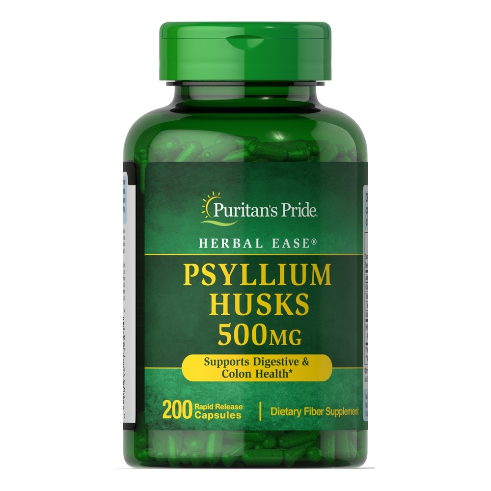 Натуральна добавка Puritan's Pride Psyllium Husks 500 mg, 200 капсул