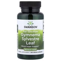 Натуральная добавка Swanson Gymnema Sylvestre Leaf 400 mg Full Spectrum, 100 капсул