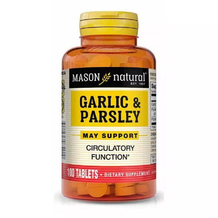 Натуральна добавка Mason Natural Garlic &amp; Parsley, 100 таблеток