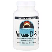 Витамины и минералы Source Naturals Vitamin D3 5000 IU, 240 капсул