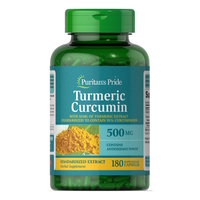 Натуральная добавка Puritan's Pride Turmeric Curcumin 500 mg, 180 капсул