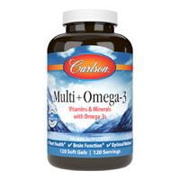 Витамины и минералы Carlson Labs Multi + Omega 3, 120 капсул