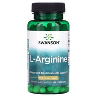 Аминокислота Swanson L-Arginine 500 mg, 100 капсул