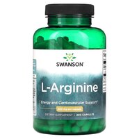 Аминокислота Swanson L-Arginine 500 mg, 200 капсул