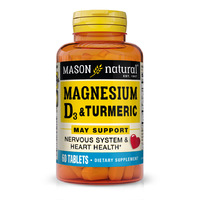 Витамины и минералы Mason Natural Magnesium &amp; Vitamin D3 With Turmeric, 60 таблеток