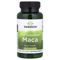 Натуральная добавка Swanson Maca 500 mg Full Spectrum, 100 капсул