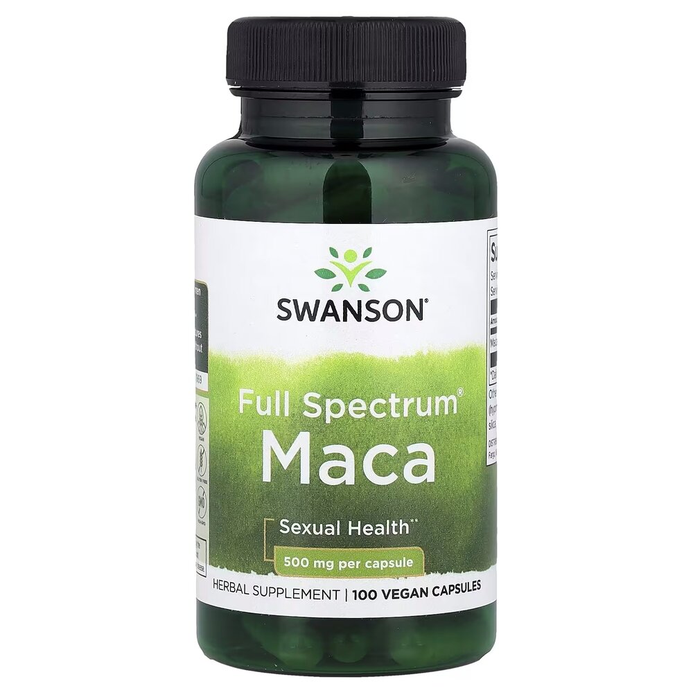 Натуральная добавка Swanson Maca 500 mg Full Spectrum, 100 капсул