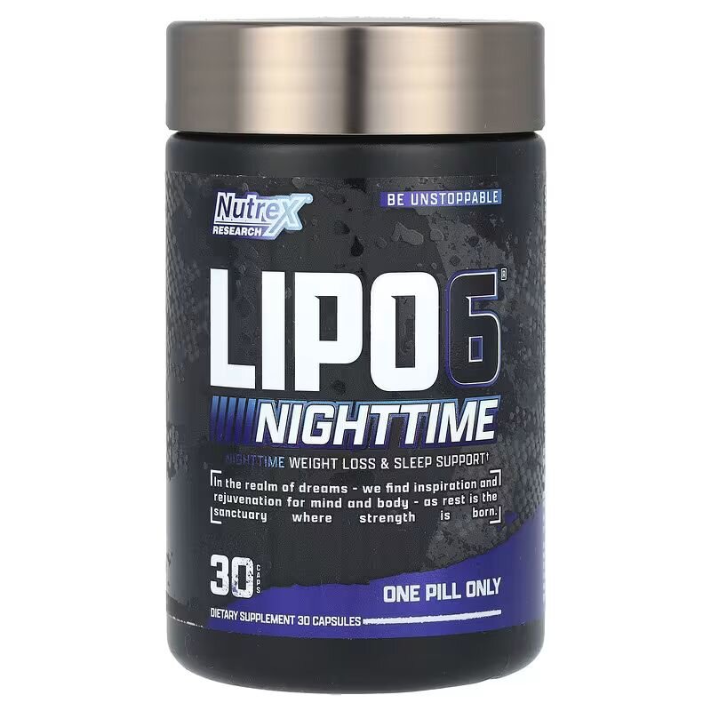 Жиросжигатель Nutrex Research Lipo-6 NightTime, 30 капсул