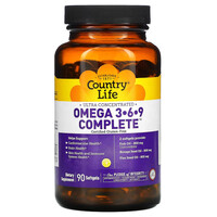 Жирные кислоты Country Life Omega 3-6-9 Complete, 90 капсул