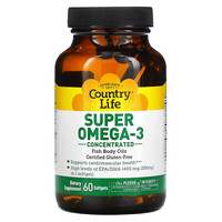 Жирные кислоты Country Life Super Omega-3, 60 капсул