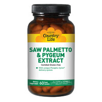 Натуральная добавка Country Life Saw Palmetto &amp; Pygeum Extract, 60 вегакапсул