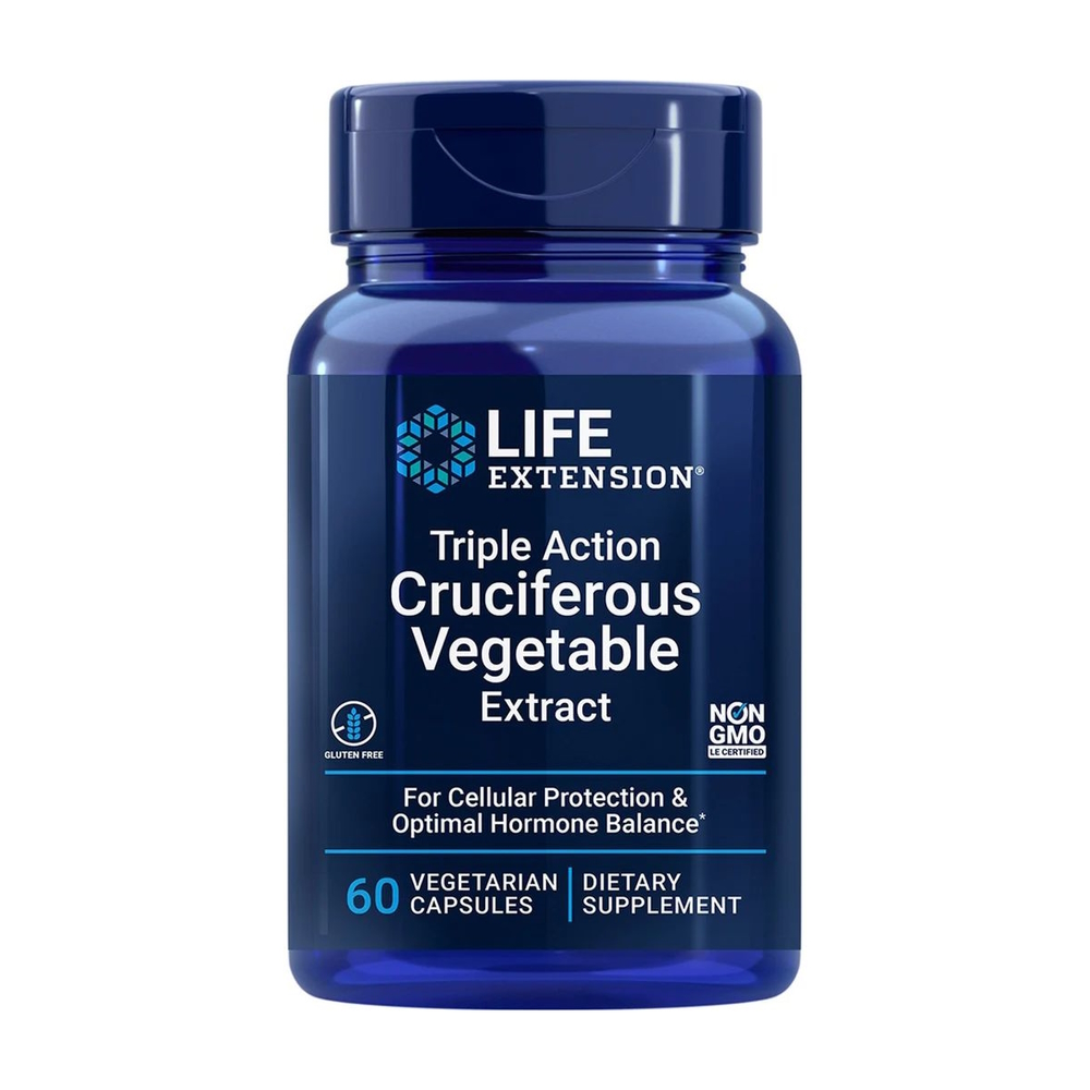 Натуральна добавка Life Extension Triple Action Cruciferous Vegetable Extract, 60 вегакапсул