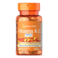 Витамины и минералы Puritan's Pride Vitamin K-2 (MenaQ7) 100 mcg, 30 капсул