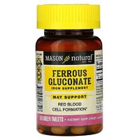 Витамины и минералы Mason Natural Ferrous Gluconate, 100 таблеток