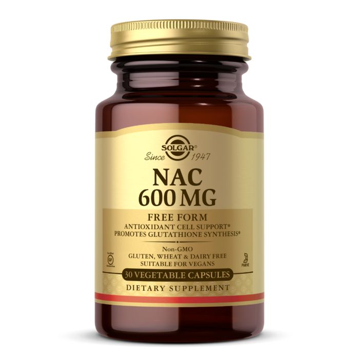 Амінокислота Solgar NAC 600 mg, 30 вегакапсул