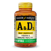 Витамины и минералы Mason Natural Vitamin A &amp; D3, 100 капсул