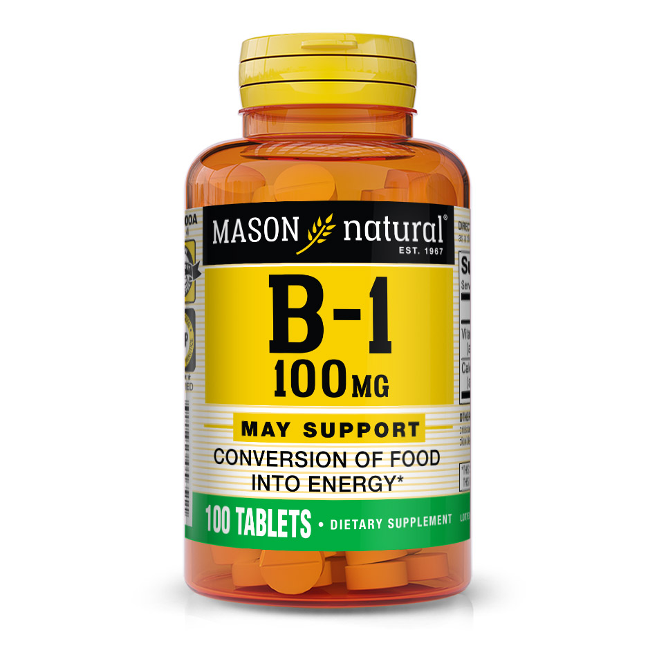 Вітаміни та мінерали Mason Natural Vitamin B1 100 mg, 100 таблеток