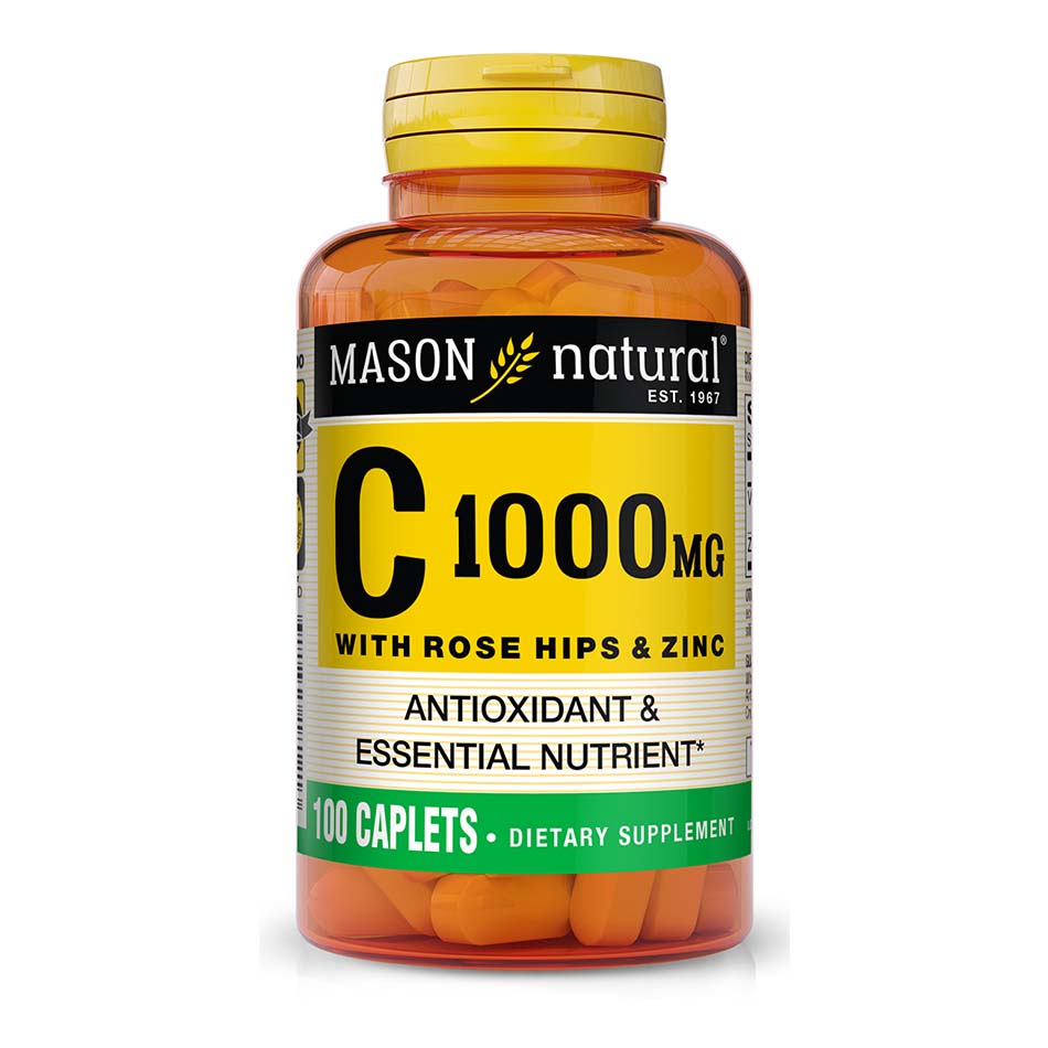 Вітаміни та мінерали Mason Natural Vitamin C 1000 mg with Rose Hips &amp; Zinc, 100 каплет