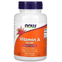 Витамины и минералы NOW Vitamin A 25000 IU, 250 капсул