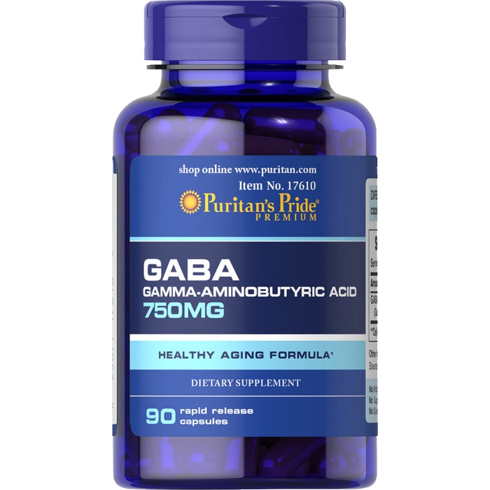 Аминокислота Puritan's Pride Gaba 750 mg, 90 капсул