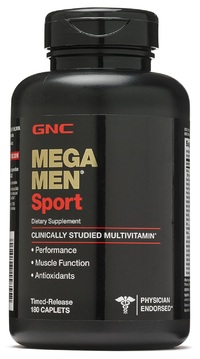 Витамины и минералы GNC Mega Men Sport, 180 каплет