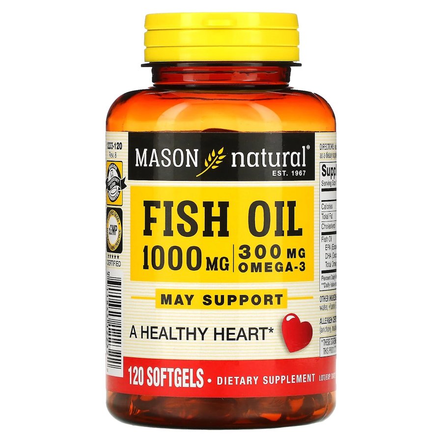 Жирні кислоти Mason Natural Fish Oil 1000 mg, 120 капсул