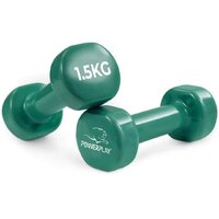 Гантель виниловая PowerPlay 4125 Achilles Green, 2*1.5 кг