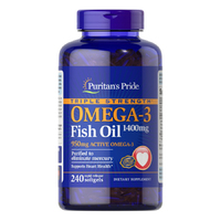 Жирные кислоты Puritan's Pride Triple Strength Omega 3 Fish Oil 1400 mg, 240 капсул