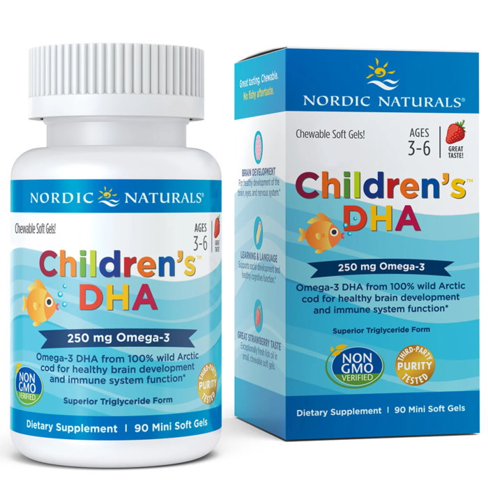 Жирные кислоты Nordic Naturals Children's DHA 250 mg, 90 капсул - клубника