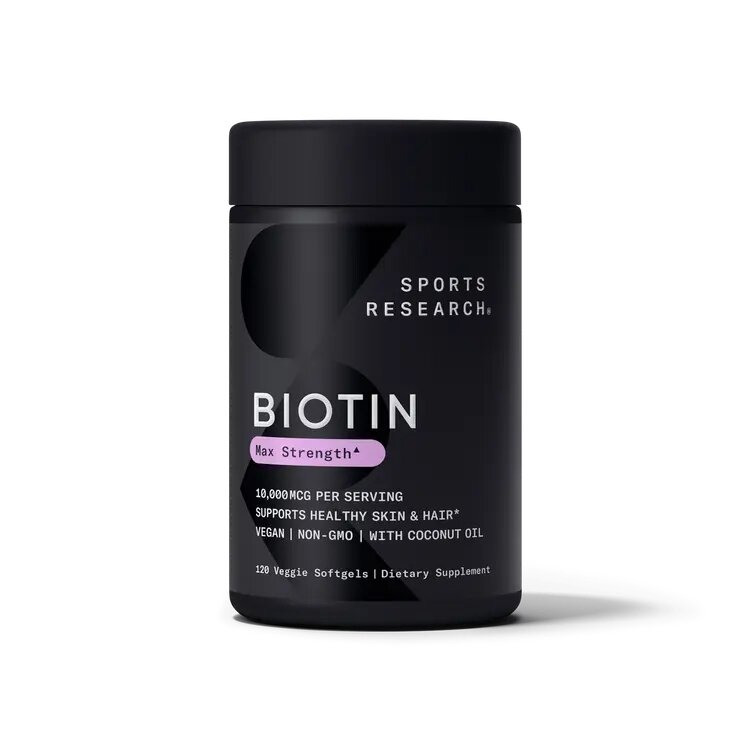 Вітаміни та мінерали Sport Research Biotin 10000 mcg Max Stregth, 120 капсул